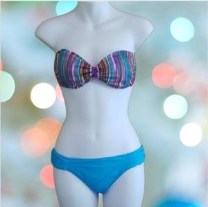VS Multicolor Stripes Maya Twist Bandeau Bikini